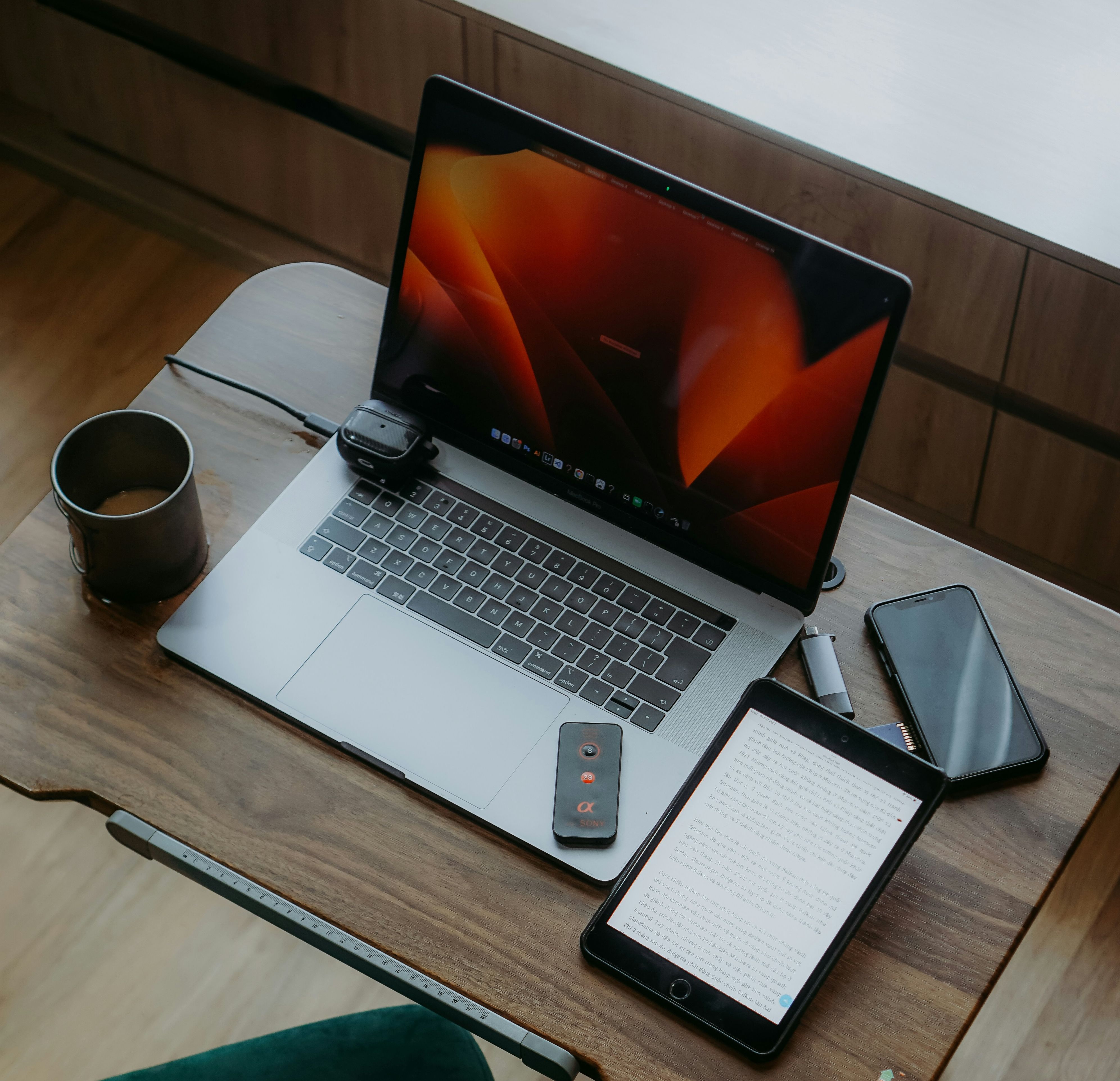 Laptop and more tools on a desk